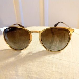 Ray-Ban Polarized Sunglasses in Gold/Brown